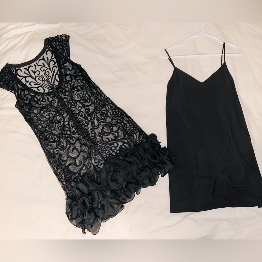 David's Bridal Black Mini Dress, Size 4